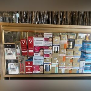 Skincare facial creams and serums all different brands